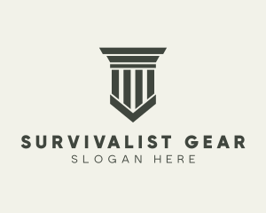 Gray Simple Pillar logo design