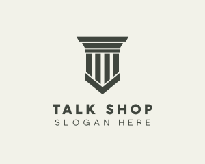 Gray Simple Pillar logo design