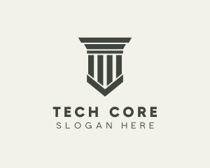 Gray Simple Pillar logo design