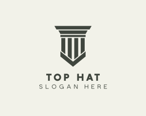 Gray Simple Pillar logo design