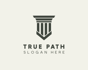 Gray Simple Pillar logo design