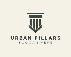 Gray Simple Pillar logo design