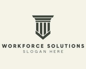 Gray Simple Pillar logo design