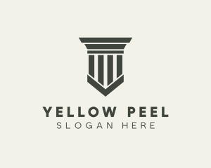 Gray Simple Pillar logo design