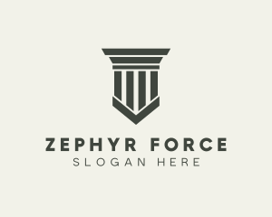 Gray Simple Pillar logo design