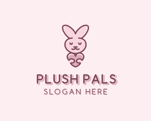 Heart Rabbit Pet logo design