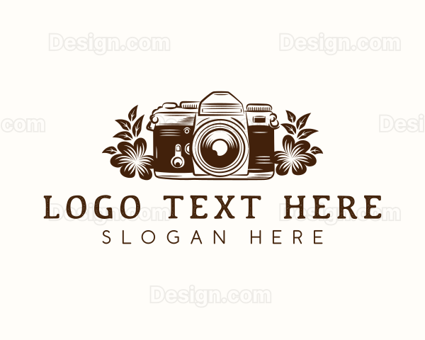 Camera Photography Flower Logo