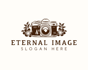 Camera Photography Flower logo design