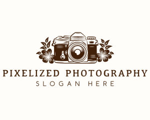 Camera Photography Flower logo design