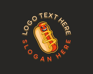 Hot Dog Sandwich Snack Logo