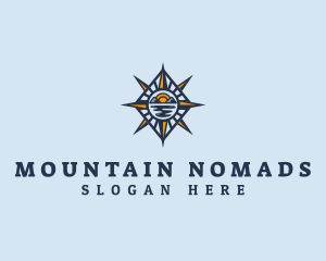 Ocean Mountain Compass  logo design