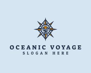 Ocean Mountain Compass  logo design