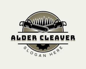 Chainsaw Tree Logging logo design