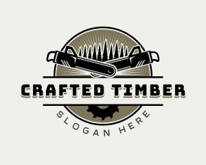 Chainsaw Tree Logging logo design