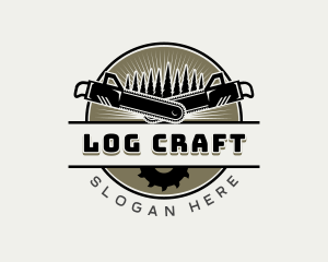 Chainsaw Tree Logging logo design