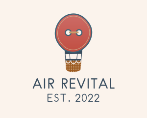 Hot Air Balloon Button  logo design