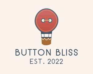 Hot Air Balloon Button  logo design