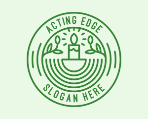 Green Eco Natural Candle logo design