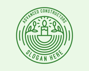 Green Eco Natural Candle logo design