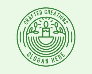 Green Eco Natural Candle logo design