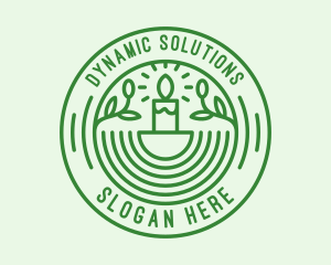 Green Eco Natural Candle logo design