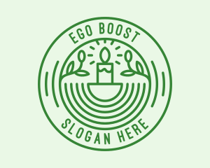 Green Eco Natural Candle logo design