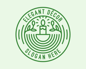 Green Eco Natural Candle logo design