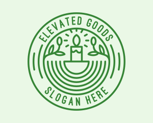 Green Eco Natural Candle logo design