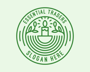 Green Eco Natural Candle logo design