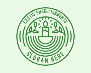 Green Eco Natural Candle logo design