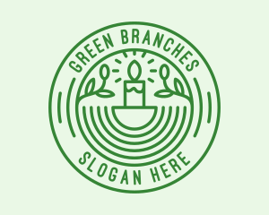 Green Eco Natural Candle logo design