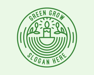 Green Eco Natural Candle logo design