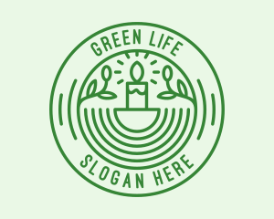 Green Eco Natural Candle logo design