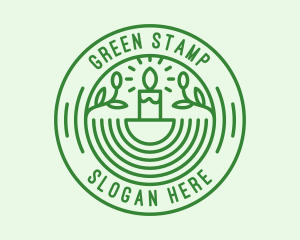 Green Eco Natural Candle logo design