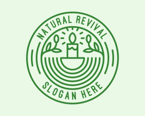 Green Eco Natural Candle logo design