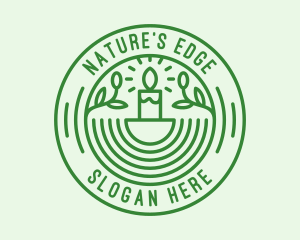 Green Eco Natural Candle logo design