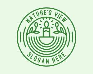 Green Eco Natural Candle logo design