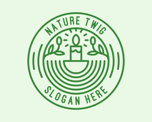 Green Eco Natural Candle logo design