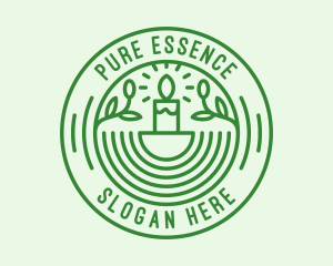 Green Eco Natural Candle logo design