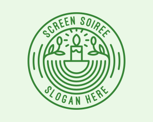 Green Eco Natural Candle logo design