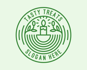 Green Eco Natural Candle logo design