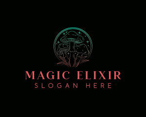 Mushroom Sparkle Magic logo design