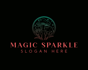 Mushroom Sparkle Magic logo design