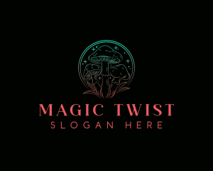 Mushroom Sparkle Magic logo design