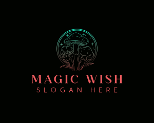 Mushroom Sparkle Magic logo design