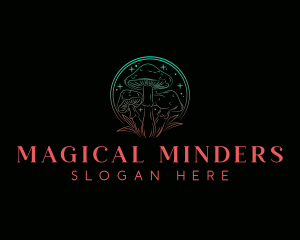 Mushroom Sparkle Magic logo design