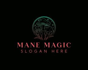 Mushroom Sparkle Magic logo design