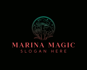 Mushroom Sparkle Magic logo design