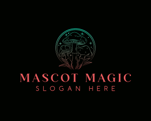 Mushroom Sparkle Magic logo design