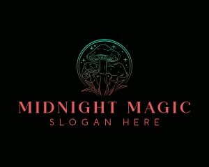 Mushroom Sparkle Magic logo design